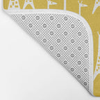 Mid Century Modern Giraffe Pattern 221 Mustard Yellow Bath Mat Gallery Image 2