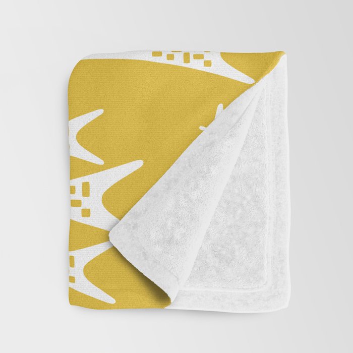 Mid Century Modern Giraffe Pattern 221 Mustard Yellow Throw Blanket Gallery Image 3