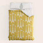 Mid Century Modern Giraffe Pattern 221 Mustard Yellow Duvet Cover Gallery Image 6