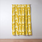 Mid Century Modern Giraffe Pattern 221 Mustard Yellow Window Curtain Gallery Image 3