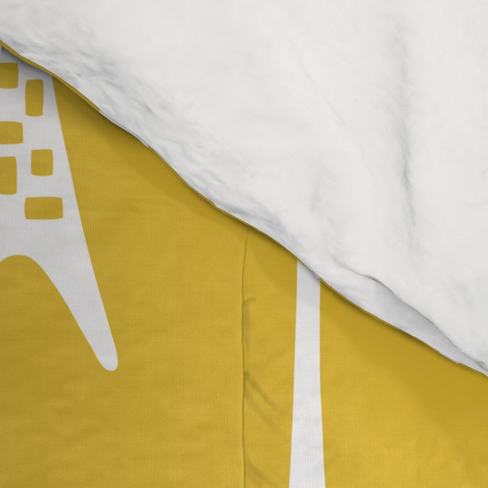 Mid Century Modern Giraffe Pattern 221 Mustard Yellow Comforter Gallery Image 4