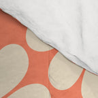 Retro Modern Daisy - Peach, Off-white and Black Comforter Gallery Image 4
