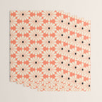 Retro Modern Daisy - Peach, Off-white and Black Wrapping Paper Gallery Image 3