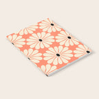 Retro Modern Daisy - Peach, Off-white and Black Notebook Gallery Image 2