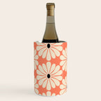 Retro Modern Daisy - Peach, Off-white and Black Wine Chiller Gallery Image 1