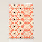 Retro Modern Daisy - Peach, Off-white and Black Stationery Card Gallery Image 2