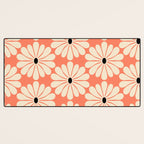 Retro Modern Daisy - Peach, Off-white and Black Desk Mat Gallery Image 3