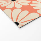 Retro Modern Daisy - Peach, Off-white and Black Welcome Mat Gallery Image 2