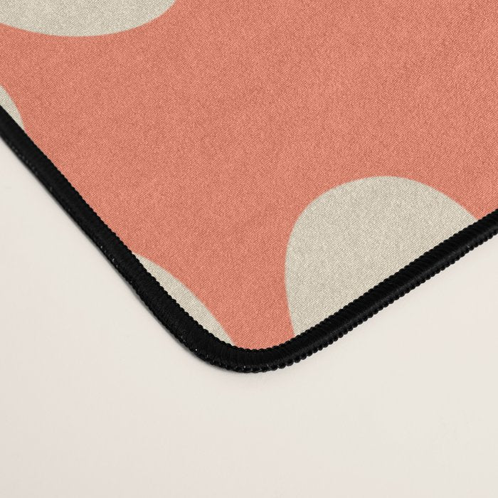 Retro Modern Daisy - Peach, Off-white and Black Desk Mat Gallery Image 4