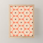 Retro Modern Daisy - Peach, Off-white and Black Mini Art Print Gallery Image 1
