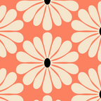 Retro Modern Daisy - Peach, Off-white and Black Coffee Mug Gallery Image 2