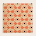 Retro Modern Daisy - Peach, Off-white and Black Wood Wall Art Gallery Image 1
