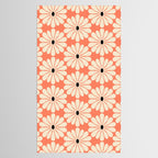 Retro Modern Daisy - Peach, Off-white and Black Tablecloth Gallery Image 2