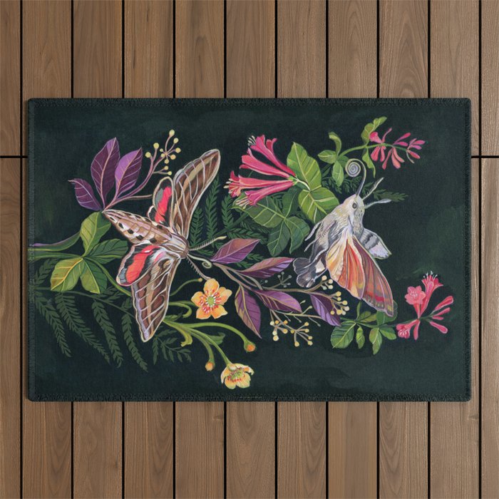 Hummingbird Moth Outdoor Rug Gallery Image 1