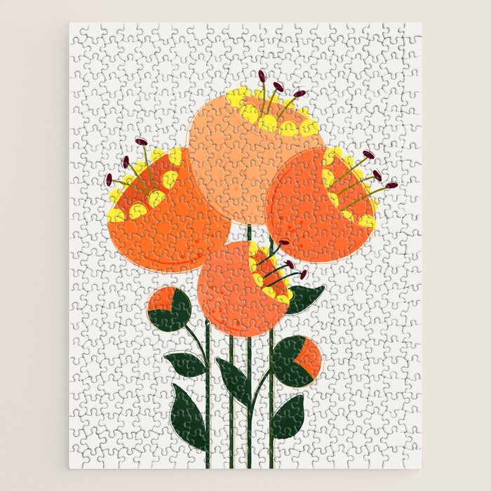 Orange Garden Flowers Jigsaw Puzzle Gallery Image 1