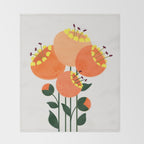 Orange Garden Flowers Throw Blanket Gallery Image 2