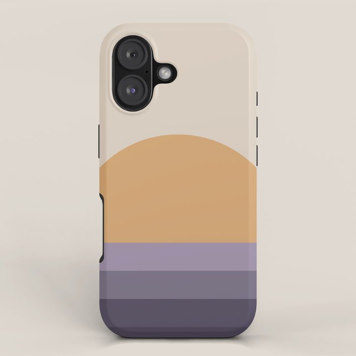 Minimal Retro Sunset Sunrise - Purple Mauve Dusk iPhone Case Gallery Image 1