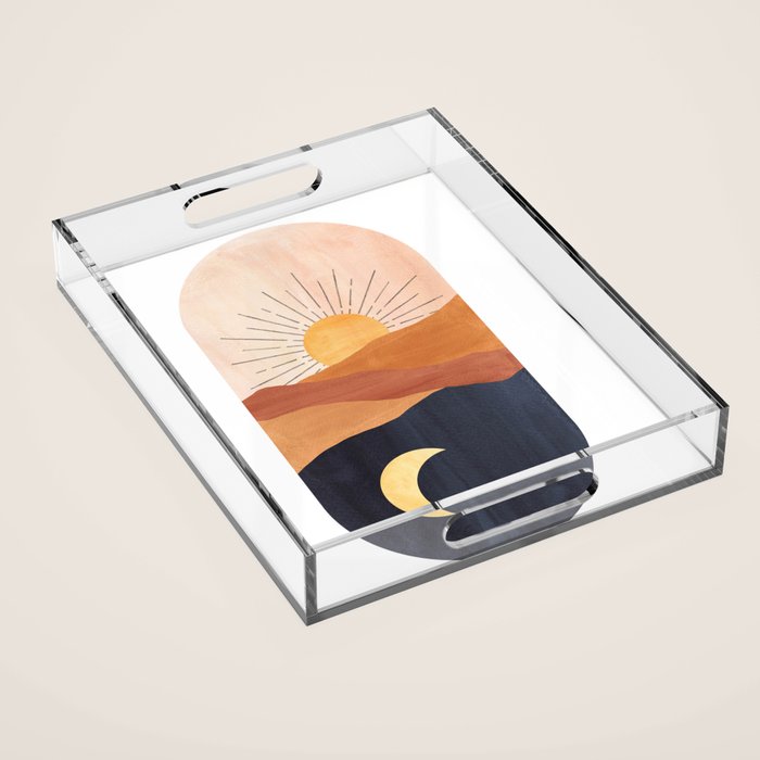 Abstract day and night Acrylic Tray Gallery Image 1