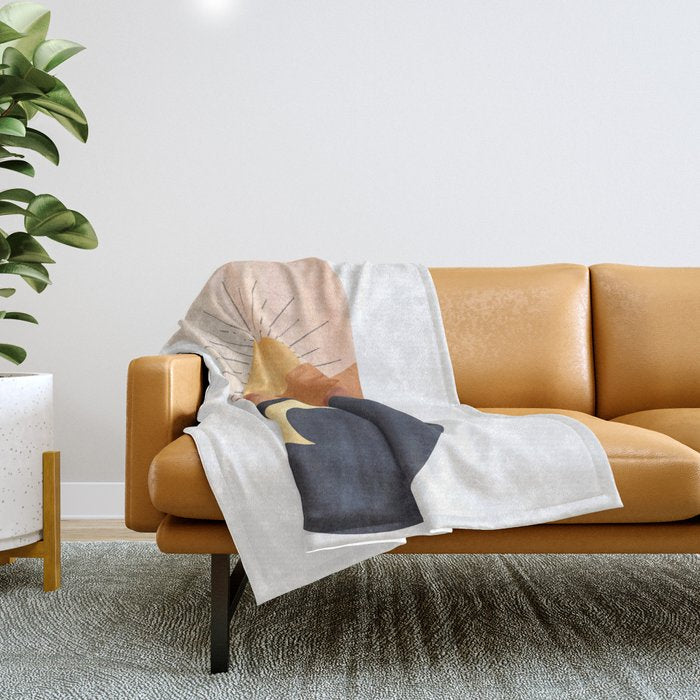 Abstract day and night Throw Blanket Gallery Image 1