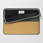 Minimalist Color Block Triple in Muted Mustard Gold, Charcoal, and Cream Beige Laptop Sleeve Gallery Image 2