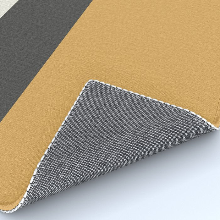 Minimalist Color Block Triple in Muted Mustard Gold, Charcoal, and Cream Beige Rug Gallery Image 4
