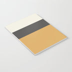 Minimalist Color Block Triple in Muted Mustard Gold, Charcoal, and Cream Beige Notebook Gallery Image 3