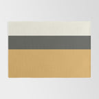 Minimalist Color Block Triple in Muted Mustard Gold, Charcoal, and Cream Beige Rug Gallery Image 2