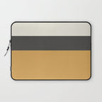 Minimalist Color Block Triple in Muted Mustard Gold, Charcoal, and Cream Beige Laptop Sleeve Gallery Image 1