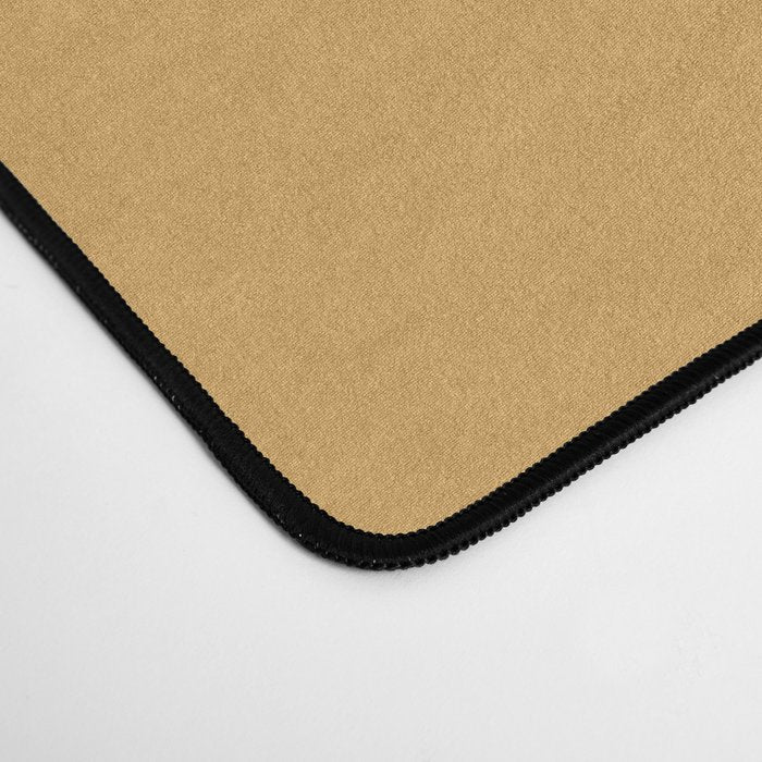 Minimalist Color Block Triple in Muted Mustard Gold, Charcoal, and Cream Beige Desk Mat Gallery Image 4