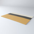 Minimalist Color Block Triple in Muted Mustard Gold, Charcoal, and Cream Beige Rug Gallery Image 3