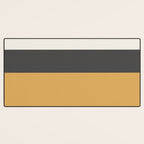 Minimalist Color Block Triple in Muted Mustard Gold, Charcoal, and Cream Beige Desk Mat Gallery Image 3