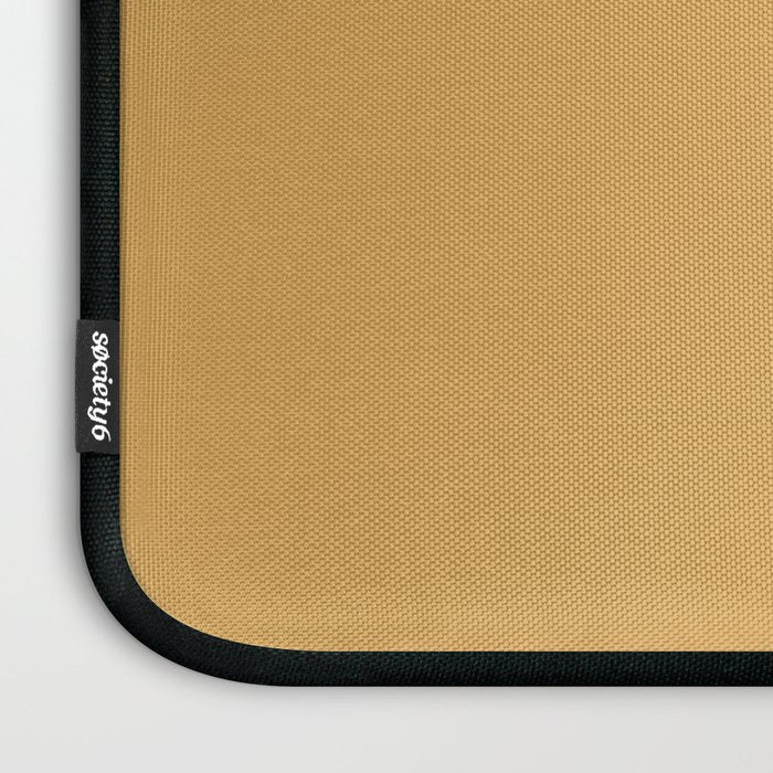 Minimalist Color Block Triple in Muted Mustard Gold, Charcoal, and Cream Beige Laptop Sleeve Gallery Image 3