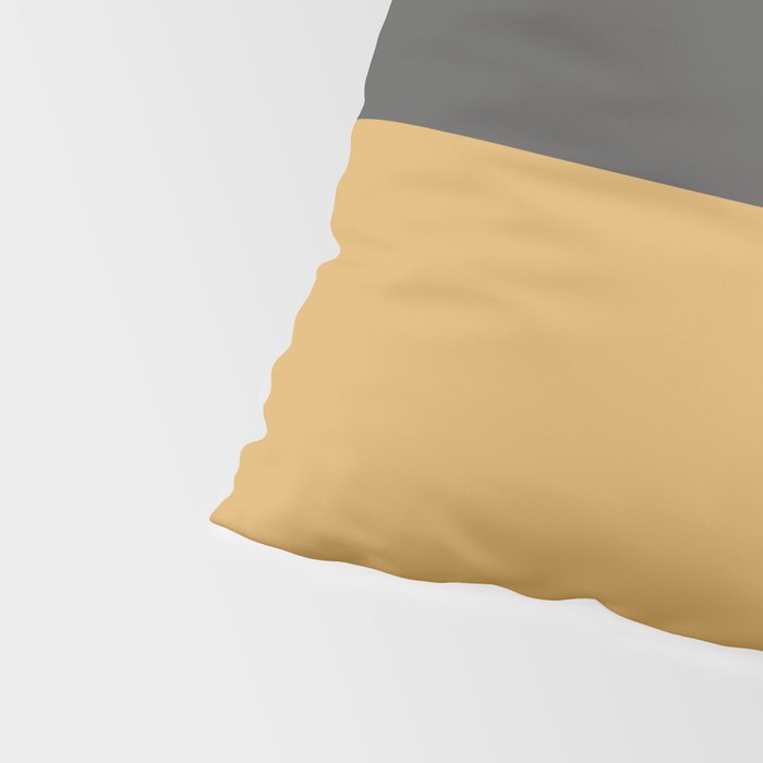 Minimalist Color Block Triple in Muted Mustard Gold, Charcoal, and Cream Beige Pillow Sham Gallery Image 4