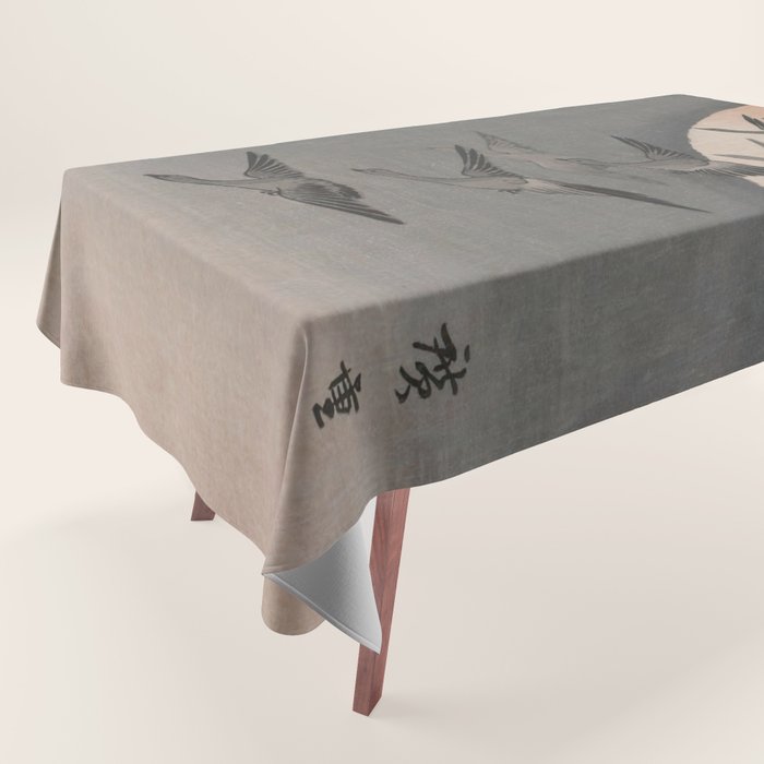 Utagawa Hiroshige Geese Flying under the Full Moon Tablecloth Gallery Image 1