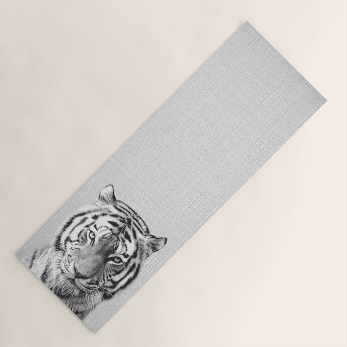 Tiger - Black & White Yoga Mat Gallery Image 1