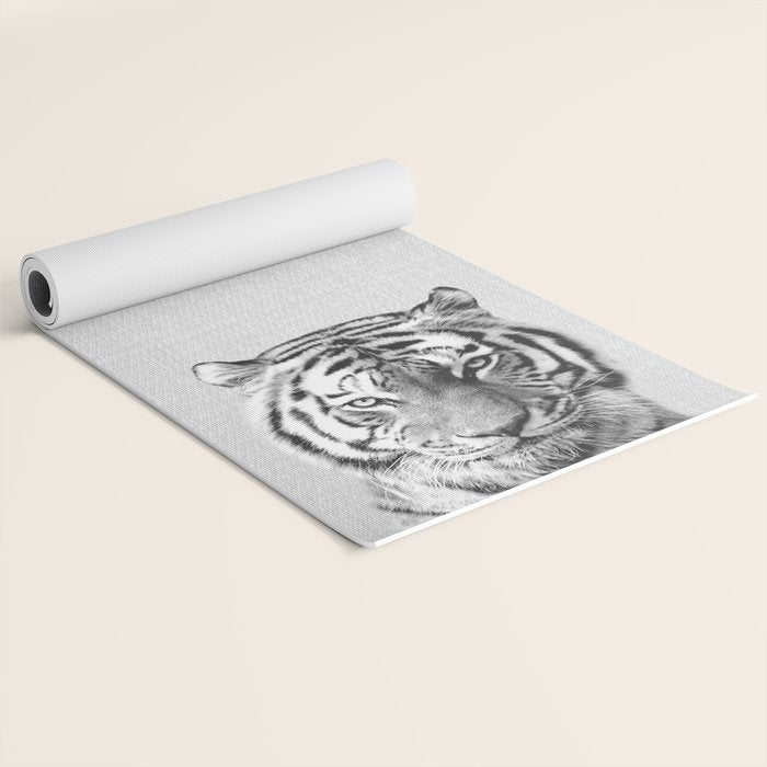 Tiger - Black & White Yoga Mat Gallery Image 2