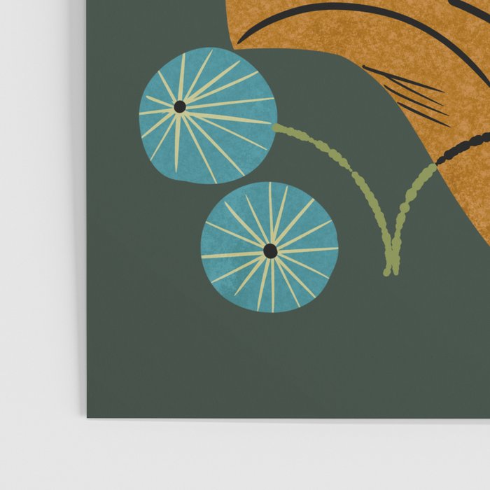 Playful Tabby and Blue Flowers Poster Gallery Image 3