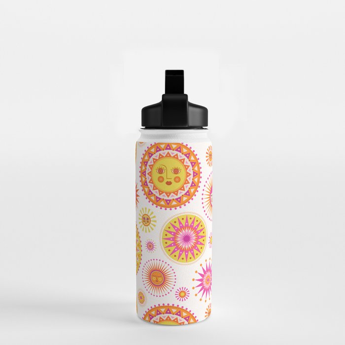 Retro Suns - Pink and Yellow Water Bottle Gallery Image 2