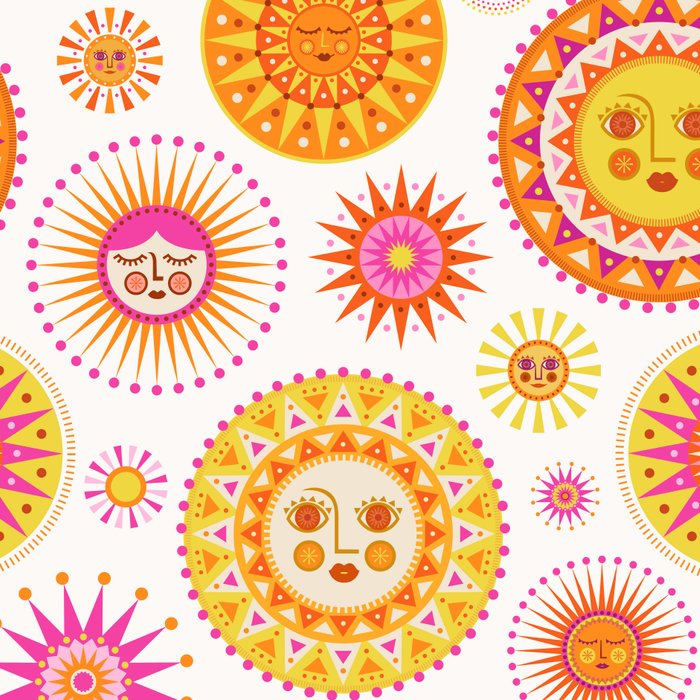 Retro Suns - Pink and Yellow Coffee Mug Gallery Image 2