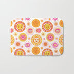 Retro Suns - Pink and Yellow Bath Mat Gallery Image 1