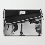 Dalí Atomicus, Salvador Dali painting with flying cats and water spurts surrealism / surrealist black and white photograph / photography by Philippe Halsman Laptop Sleeve Gallery Image 2