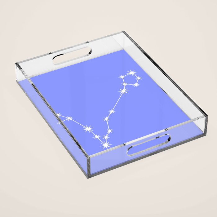 Pisces Zodiac Star Constellation Line Art Pastel Purple Acrylic Tray Gallery Image 1