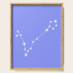 Pisces Zodiac Star Constellation Line Art Pastel Purple Serving Tray Gallery Image 1