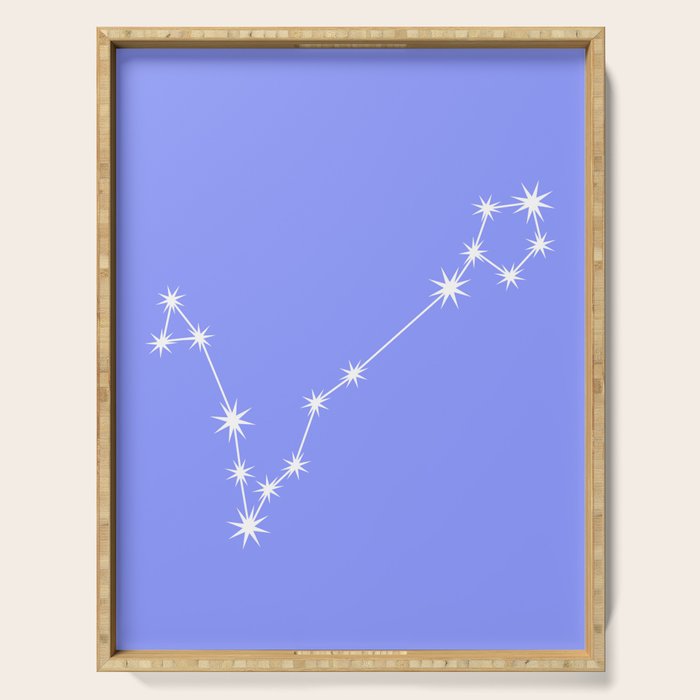 Pisces Zodiac Star Constellation Line Art Pastel Purple Serving Tray Gallery Image 1