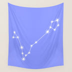 Pisces Zodiac Star Constellation Line Art Pastel Purple Wall Tapestry Gallery Image 4