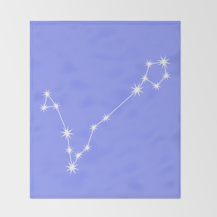 Pisces Zodiac Star Constellation Line Art Pastel Purple Throw Blanket Gallery Image 2