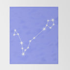 Pisces Zodiac Star Constellation Line Art Pastel Purple Throw Blanket Gallery Image 2