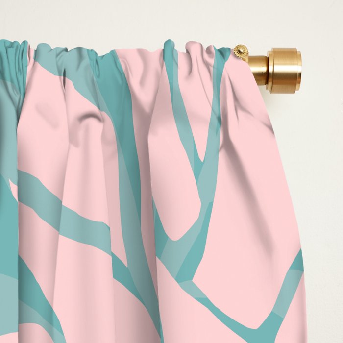 Summer, Pineapple Art, Pink, Turquoise, Teal Window Curtain Gallery Image 2