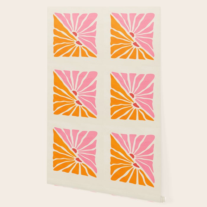 Chantilly & Neon Carrot: Les Fleurs | Flower Market Color Series 09 Wallpaper Gallery Image 2