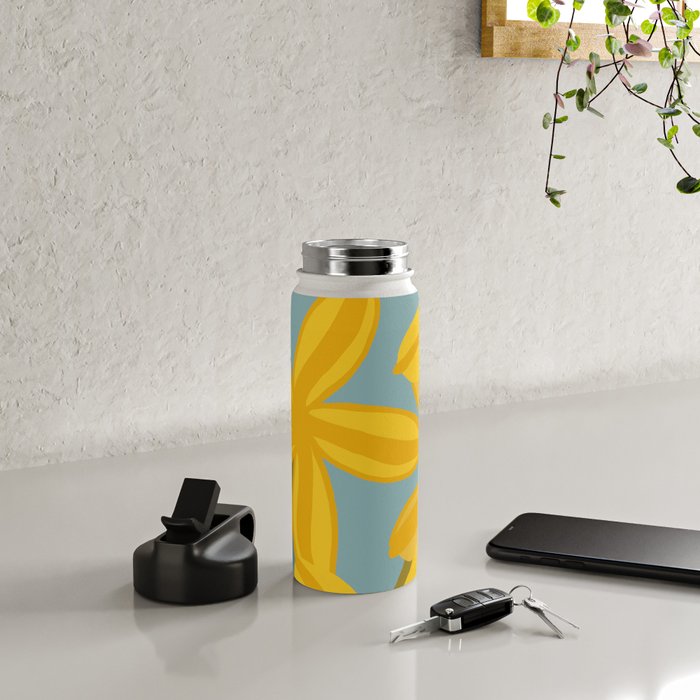 Large Yellow Lilies  Water Bottle Gallery Image 4